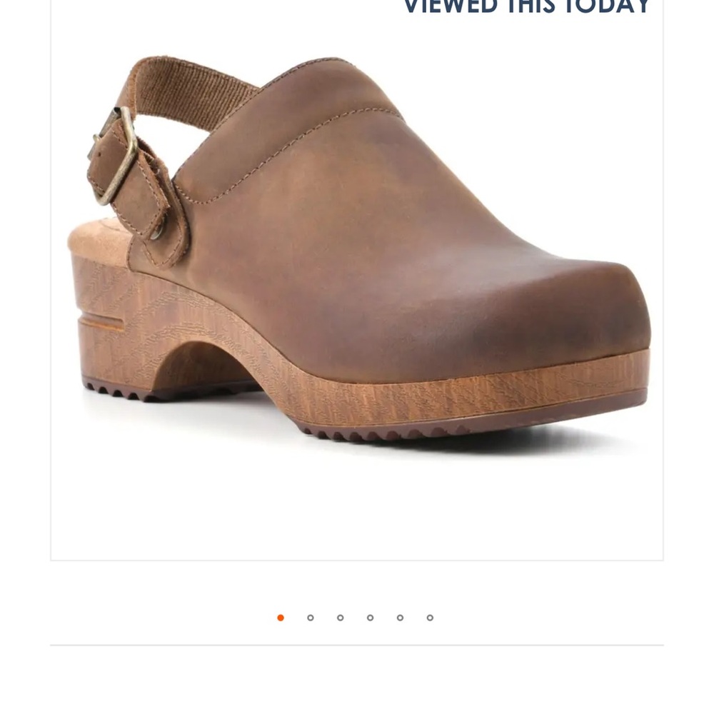 White Mountain Brown Leather Clogs, 9M - Picture 7 of 7